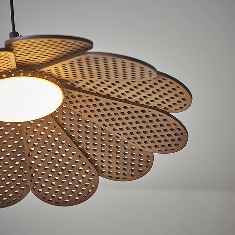 Suspension Pétale LED de Style Coréen en Bois