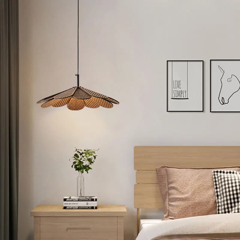 Suspension Pétale LED de Style Coréen en Bois