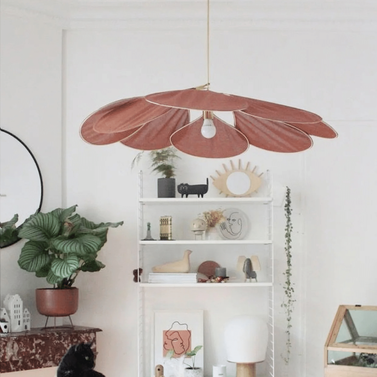 Suspension Pétale Design et Créative Effet Rotin