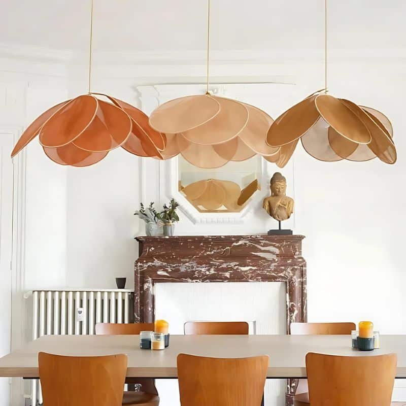 Suspension Pétale Design et Créative Effet Rotin