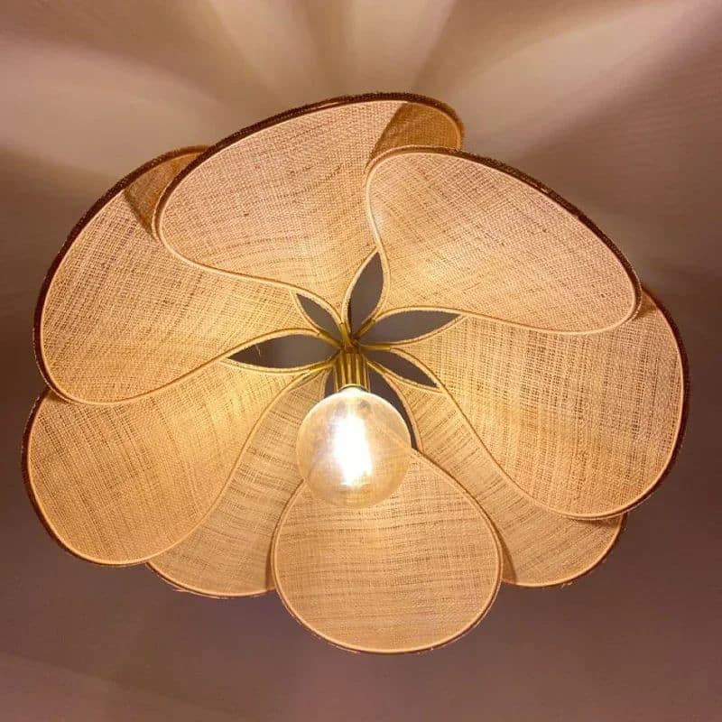 Suspension Pétale Design et Créative Effet Rotin