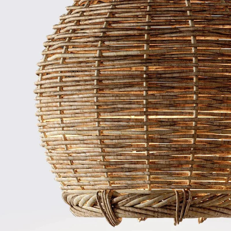 Suspension rotin boule tressée naturel rustique | Wova