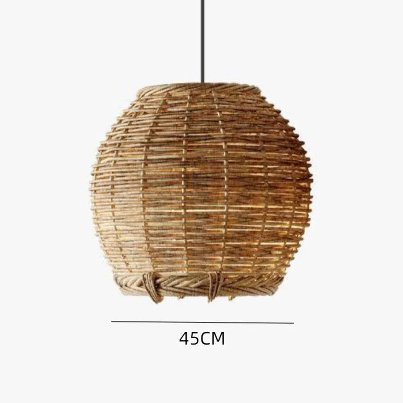 Suspension rotin boule tressée naturel rustique | Wova