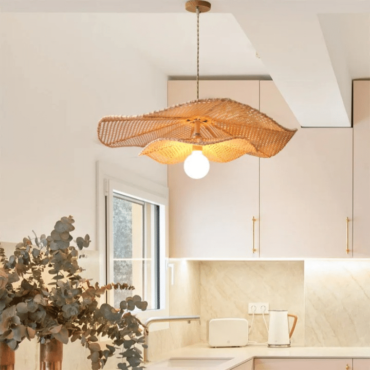 Suspension Rotin Style Vintage Fait Main