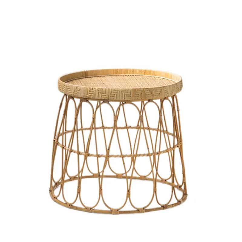 Table Basse en Osier Design et Tissée à la Main