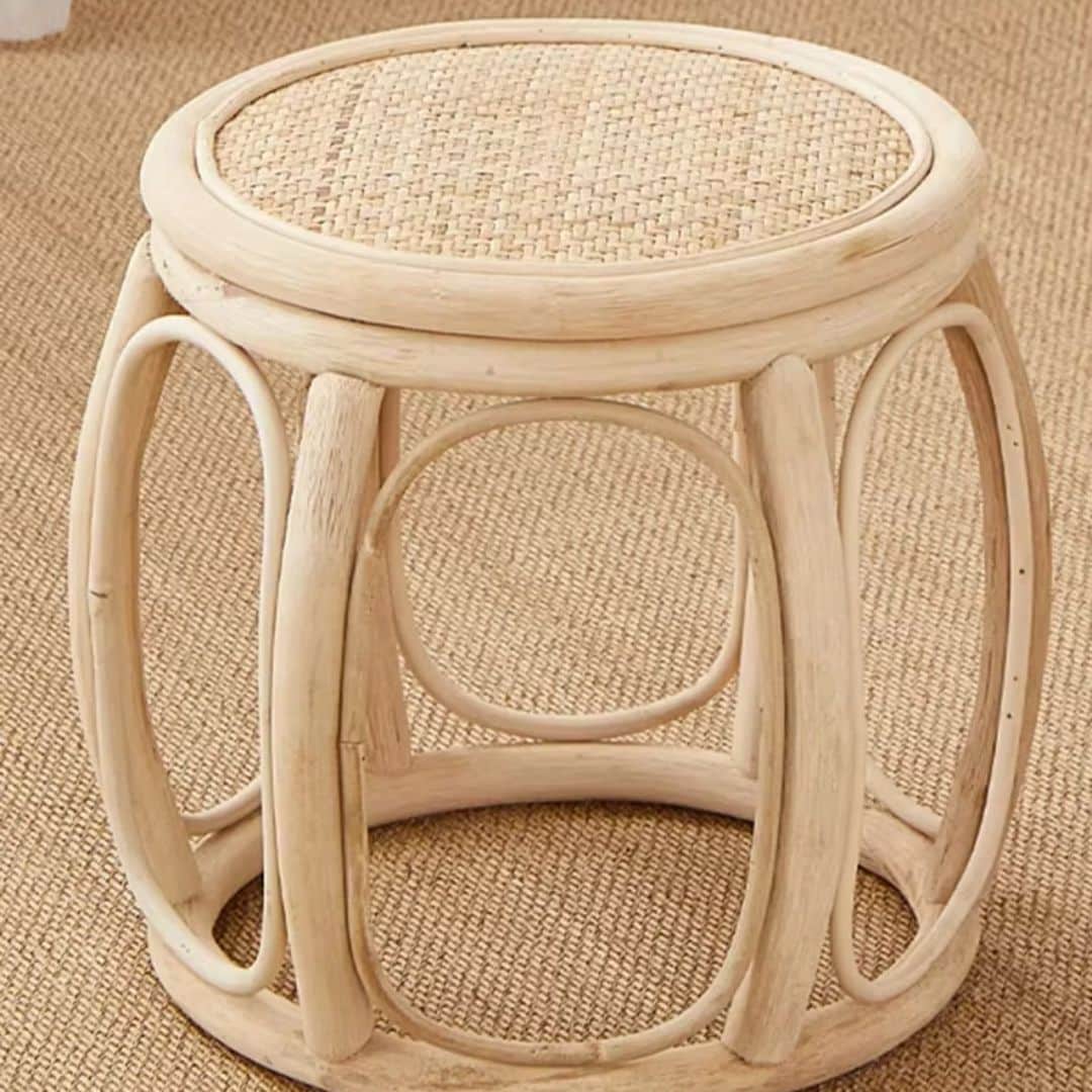 Tabouret Osier Rétro et Circulaire