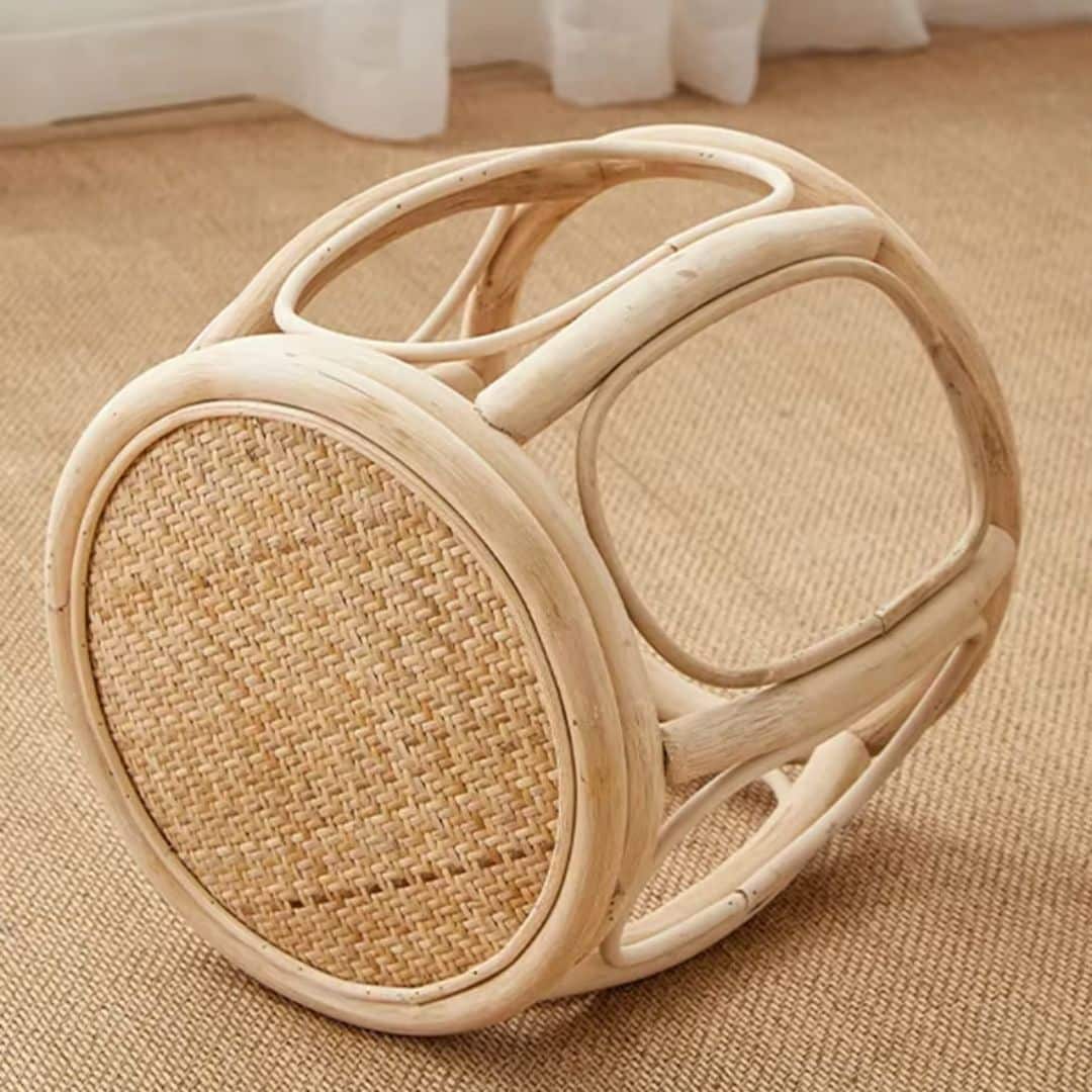 Tabouret Osier Rétro et Circulaire