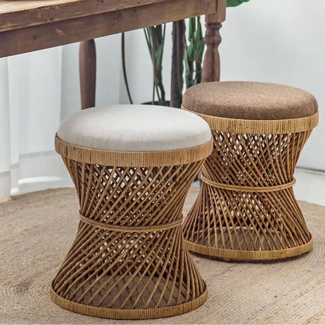 Tabouret Osier de Style Japonais