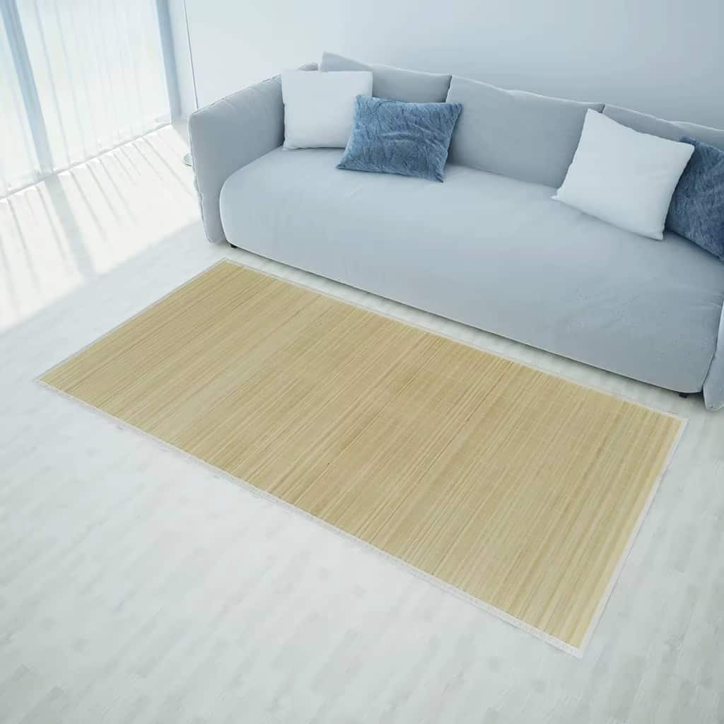 Tapis Bambou Beige et Rectangulaire