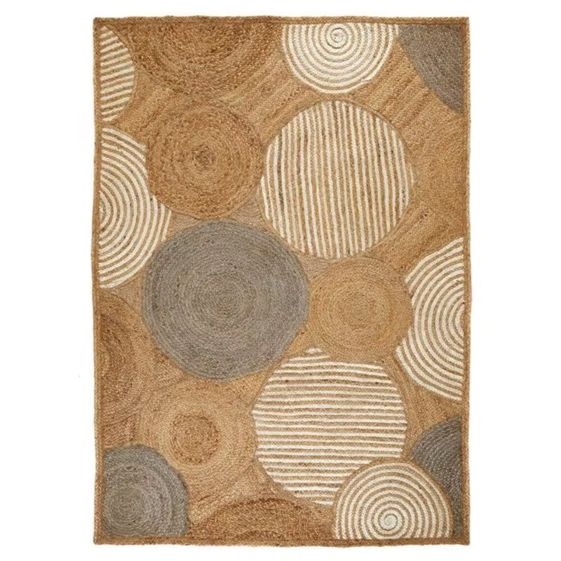 Tapis Effet Osier Rectangulaire au Design Pastoral