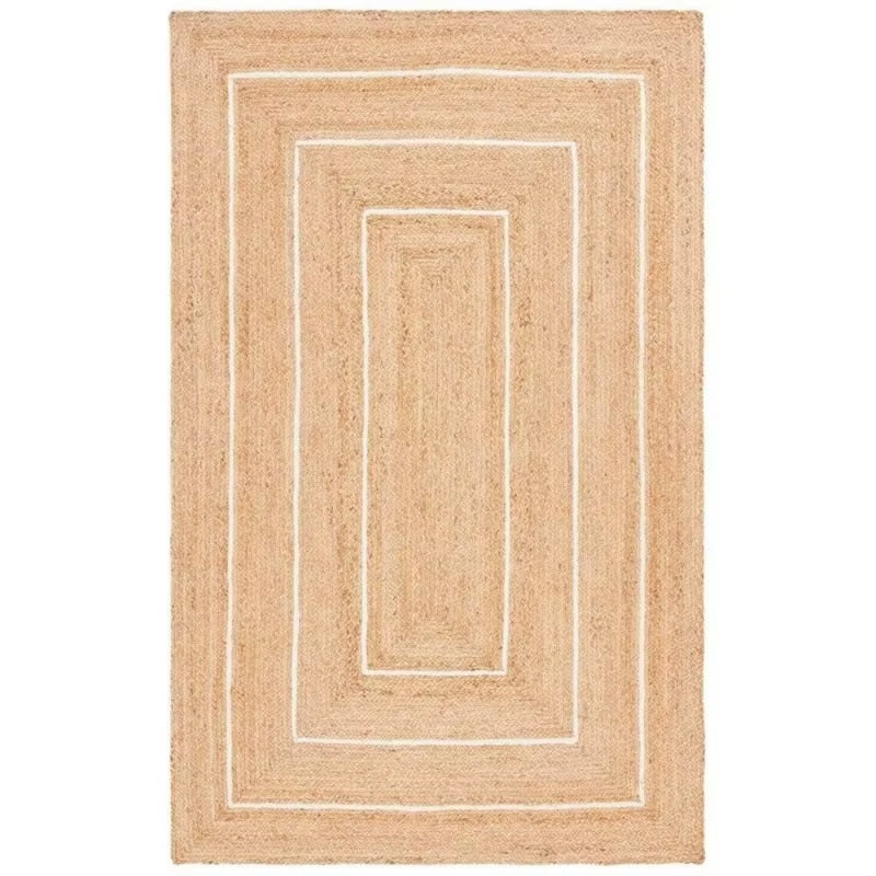 Tapis Effet Osier Rectangulaire et Moderne