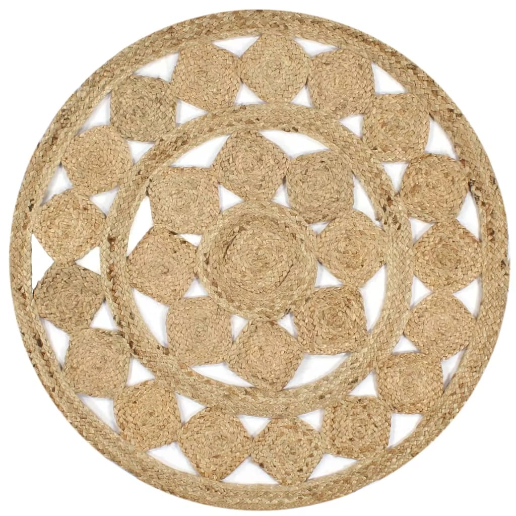 Tapis Effet Osier Rond en Jute