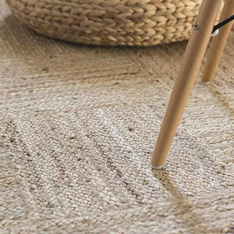 Tapis Effet Osier Rustique à Rayures