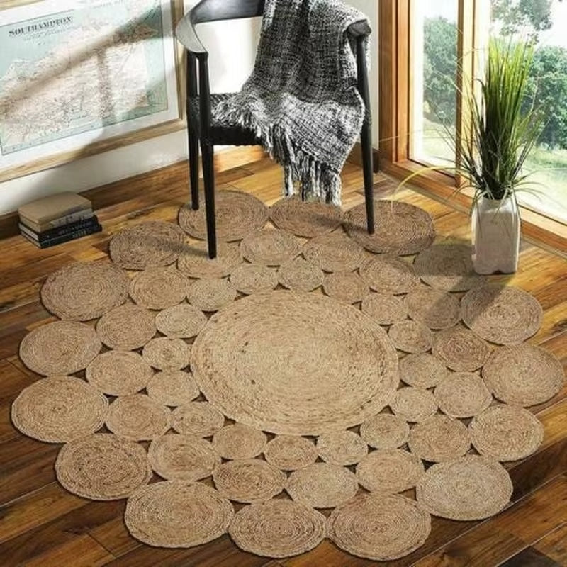 Tapis Osier Pastoral et Décoratif