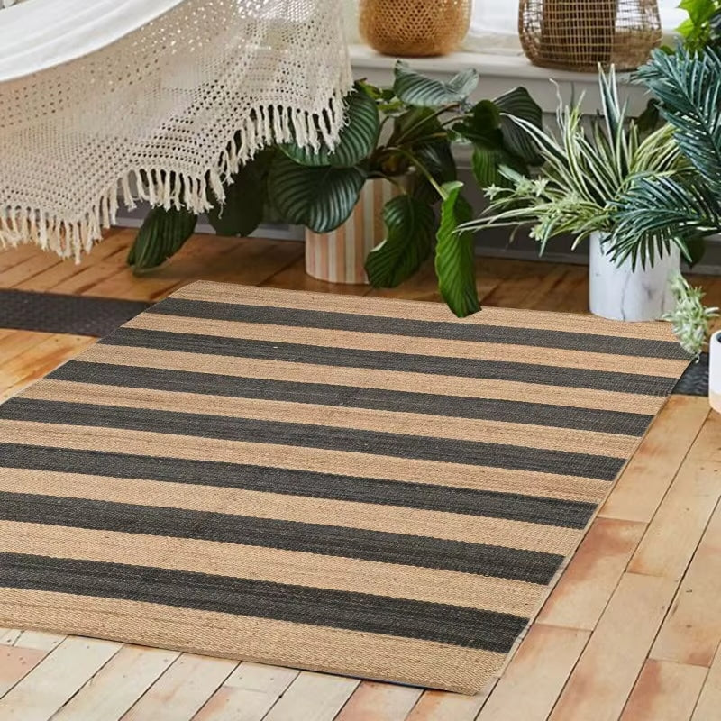 Tapis Osier Rayé et Rectangulaire