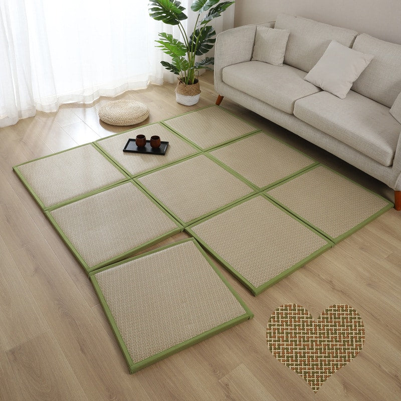 Tapis pliant épais en rotin japonais
