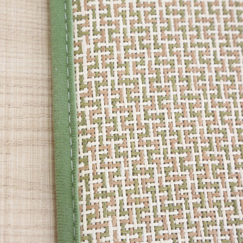 Tapis rectangulaire en rotin japonais vert