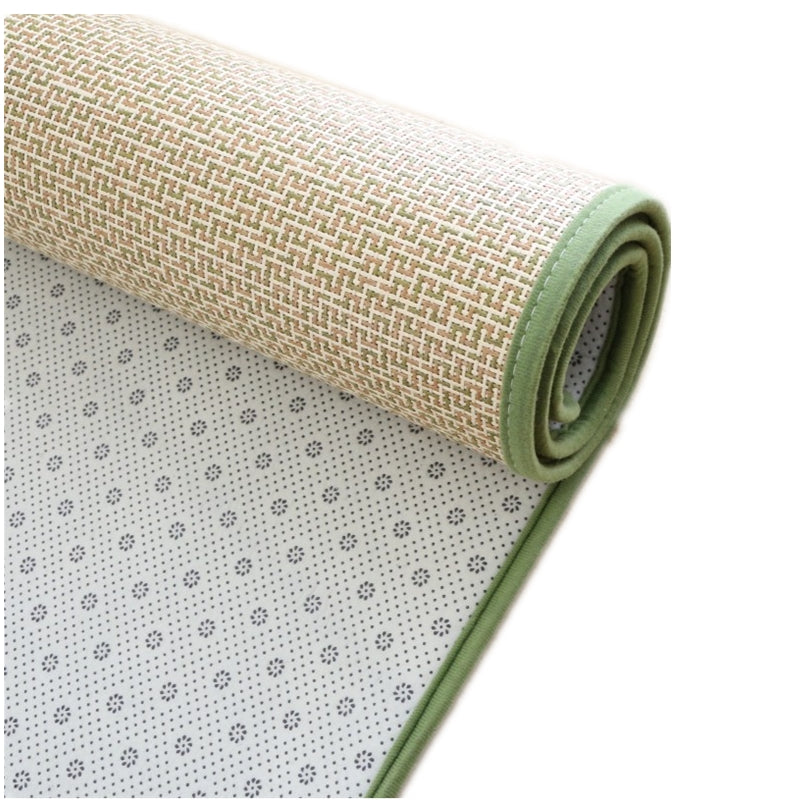 Tapis rectangulaire en rotin japonais vert
