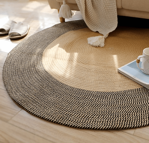 Tapis rond en Jute noir