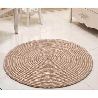 Tapis rond en rotin synthétique