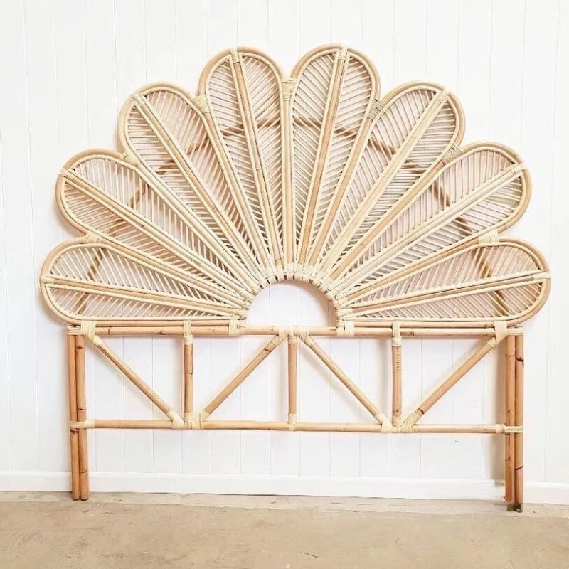Tête de Lit Rotin au Design de Pétales