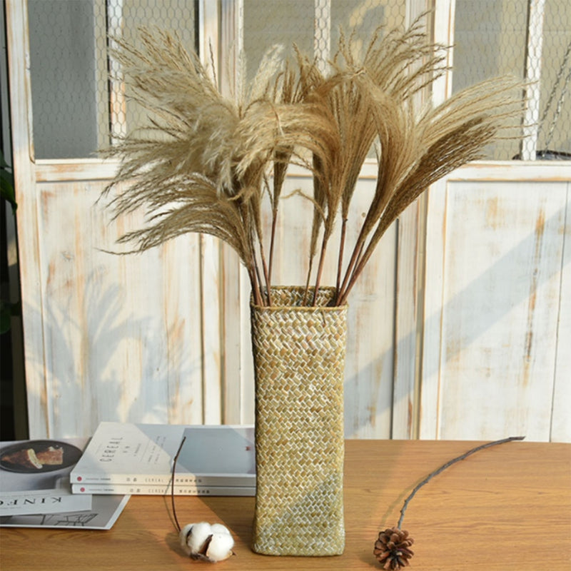 Vase à fleurs en rotin pour la décoration de maison