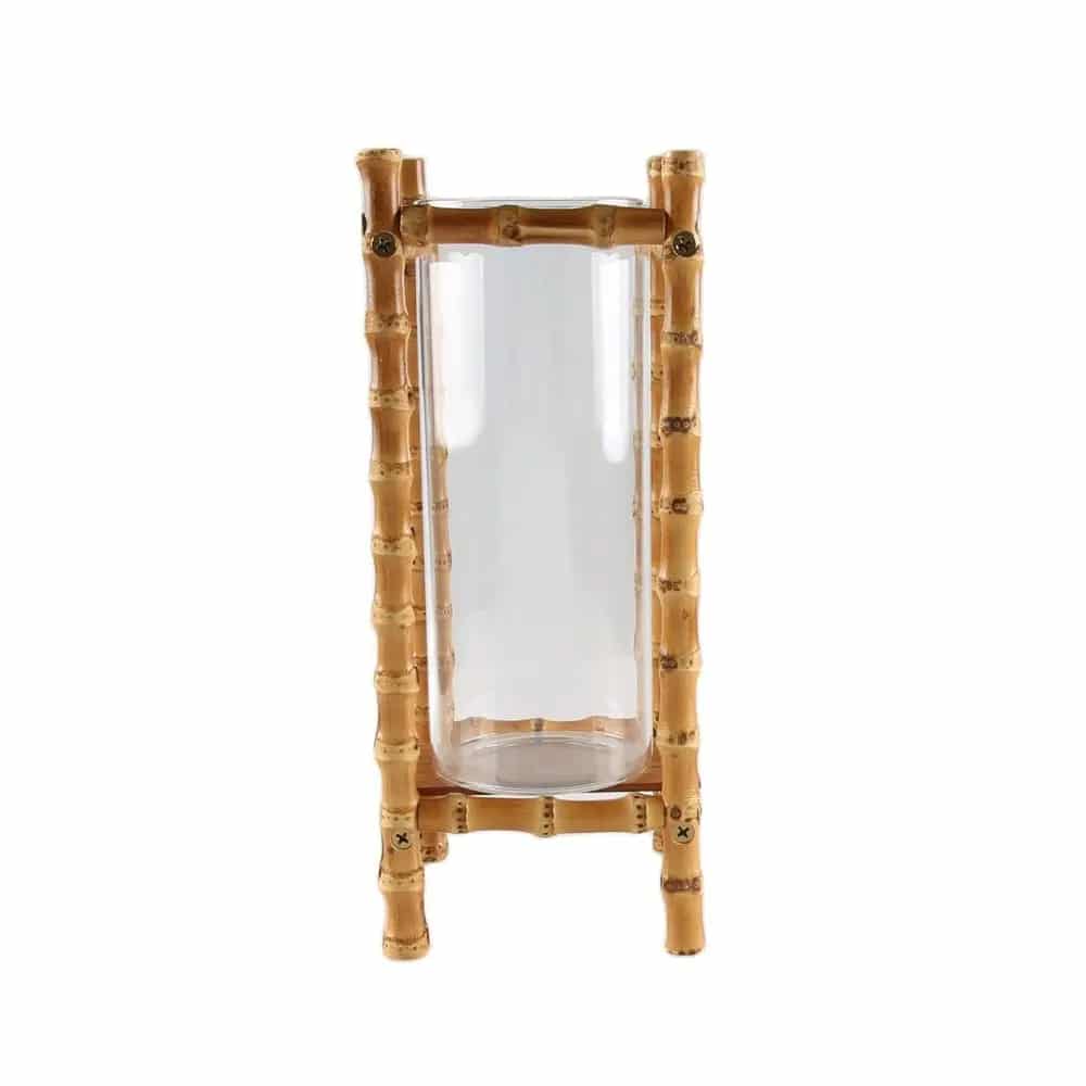 Vase en Bambou avec Tube en Verre