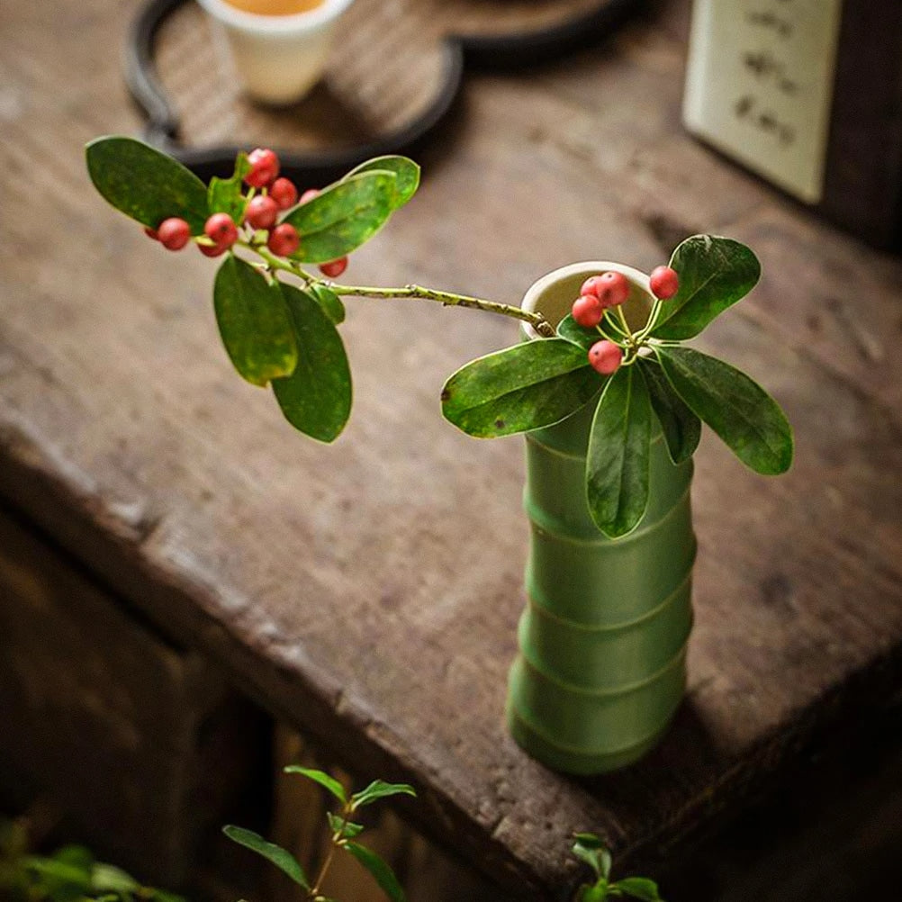 Vase Effet Bambou de Style Pastoral