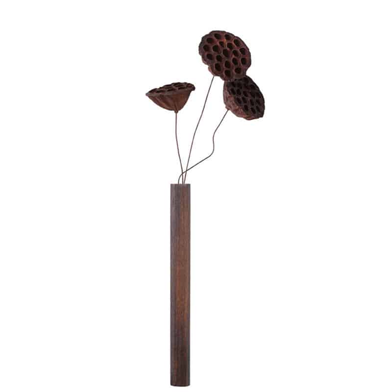 Vase mural en bois foncé